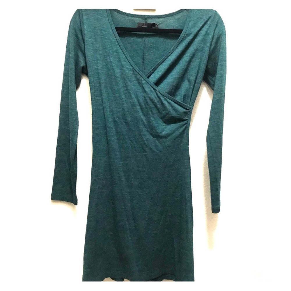 Long sleeve front wrap dress